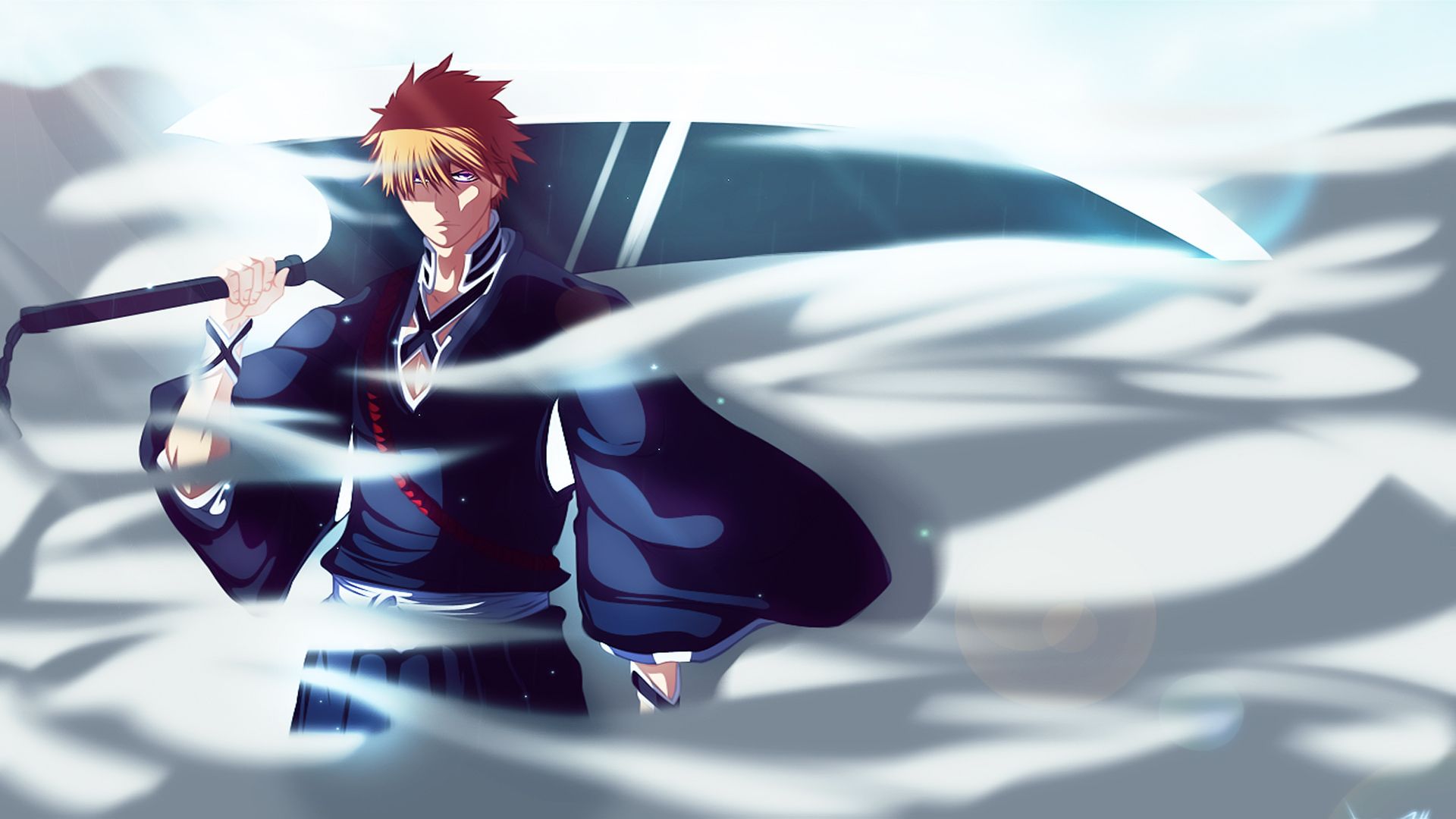 Bleach Ichigo Kurosaki weapons boy men males warriors wallpaperx1080