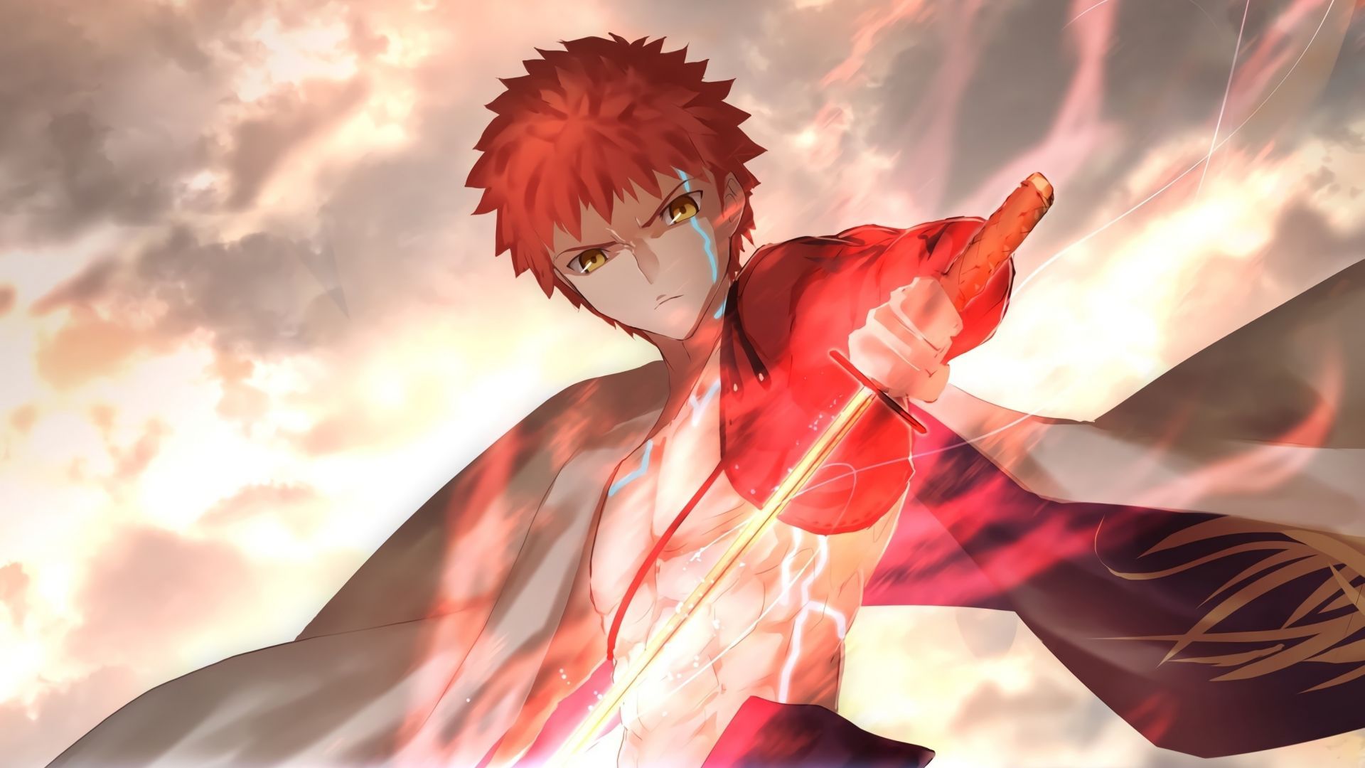 Desktop Wallpaper Sword Of Fire, Anime Boy, Warrior, Fate Grand Order, HD Image, Picture, Background, Ae2870