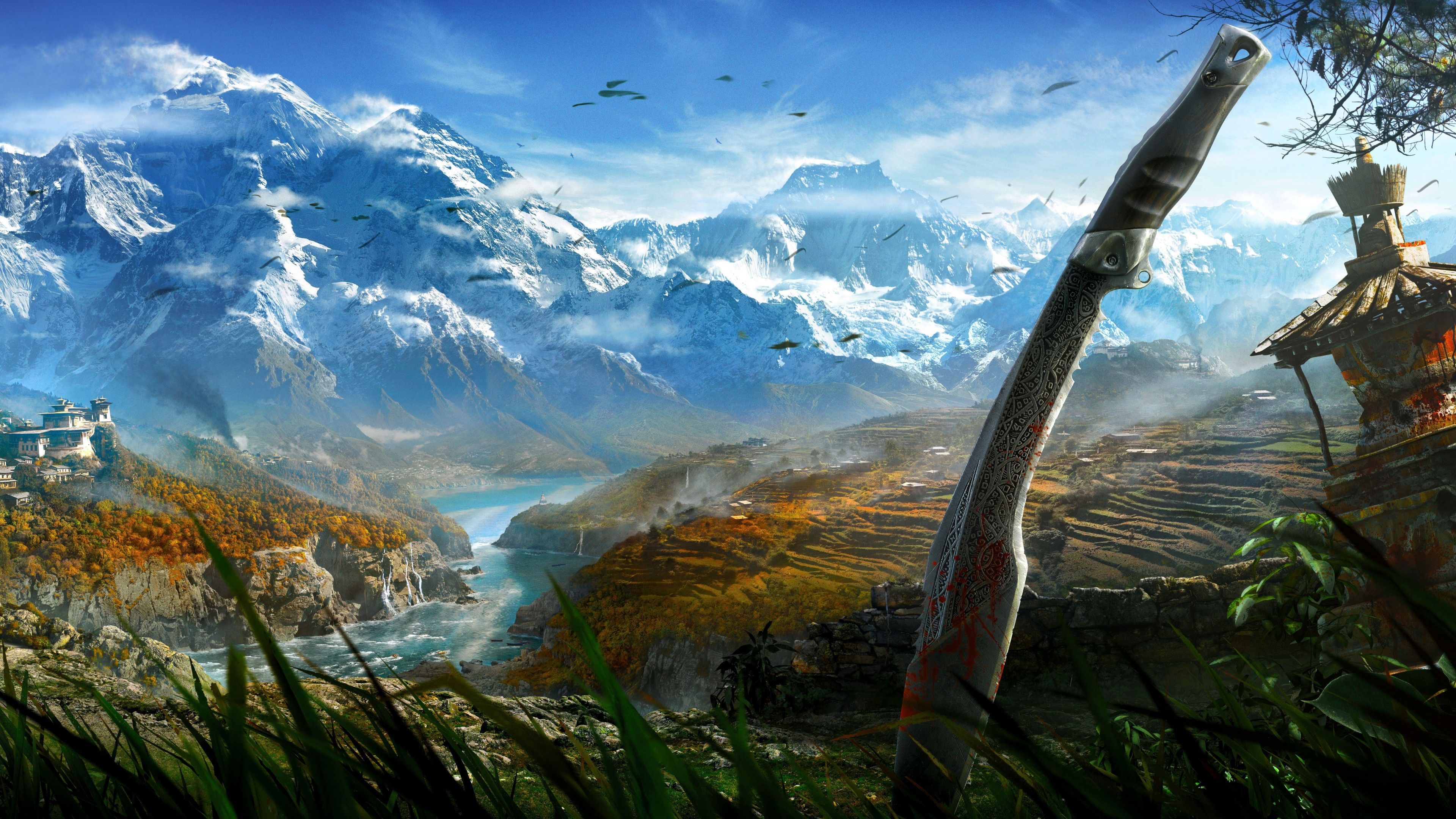 Wallpaper Far Cry game, open world, Adventure games, shooter, Kyrat, Himalayas, Tibet, lake, screenshot, review, 4k, 5k, Games