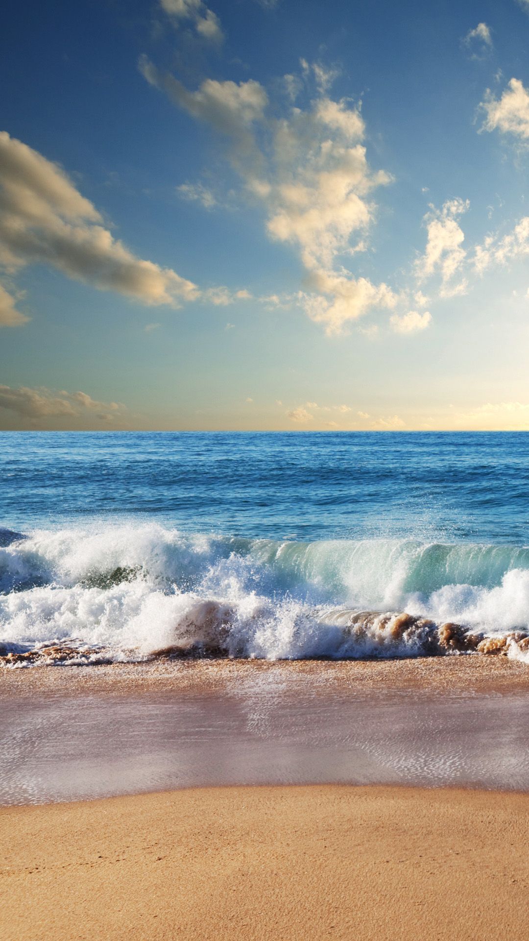 Beach waves Android wallpaper HD wallpaper
