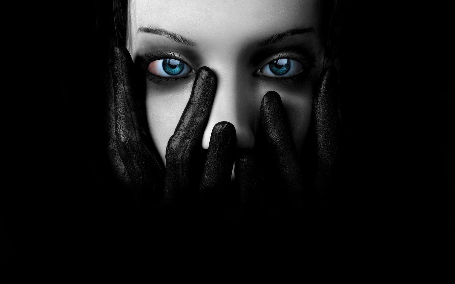 eyes portait black gloves. Woman Covering Her Face. Eyes wallpaper, 4k wallpaper for mobile, Blue eyed girls