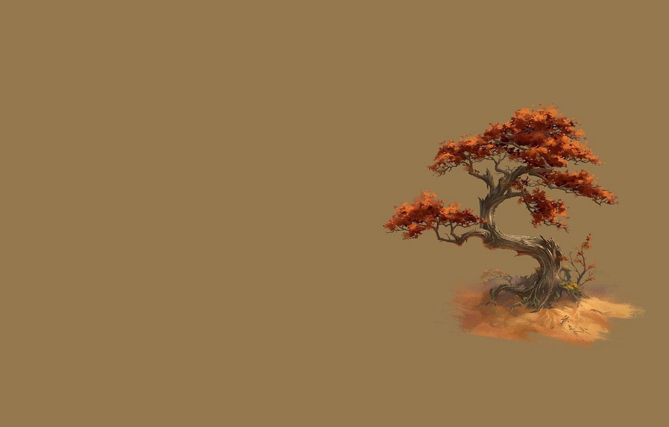 Wallpaper autumn, life, tree, art image for desktop, section минимализм