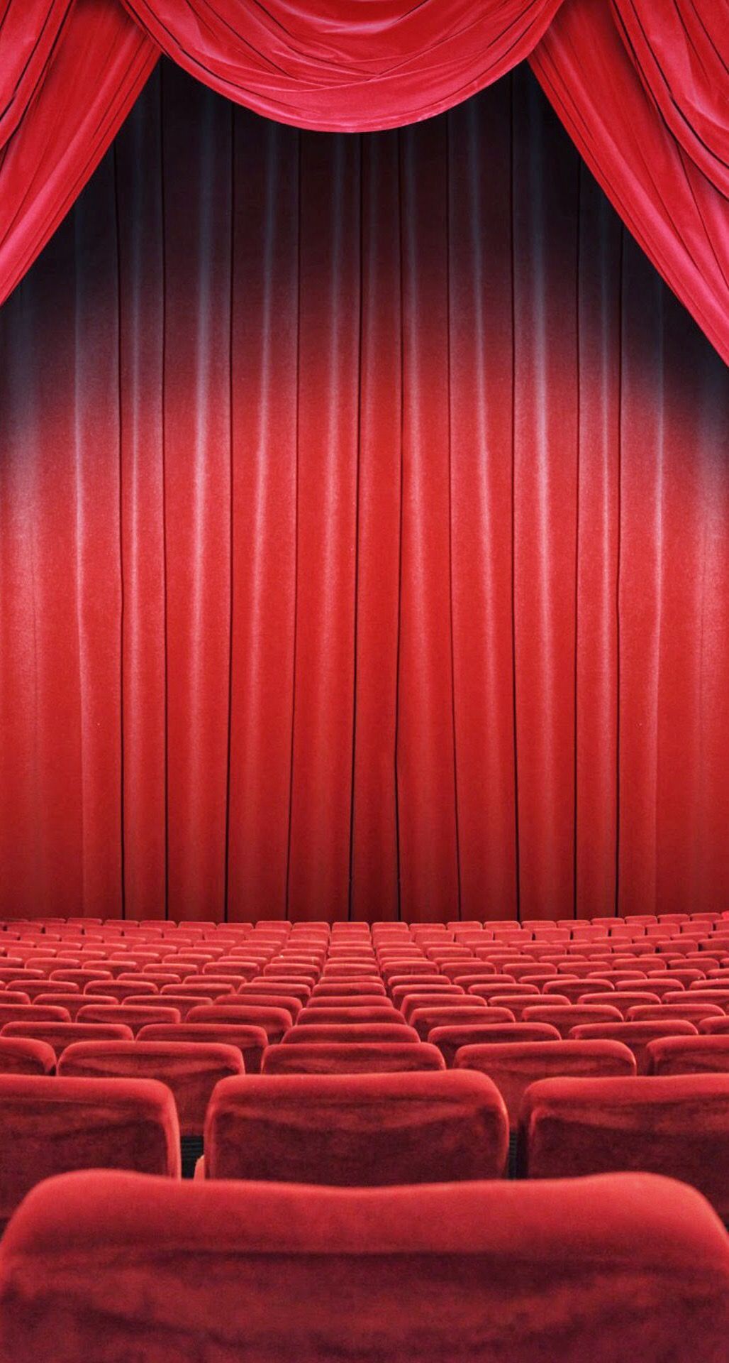 Android, Samsung, Wallpaper. Movie theater, Red curtains, Theater seating