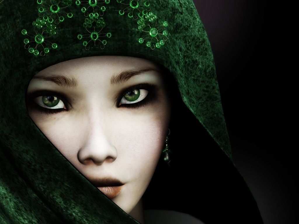 Characters: Female. Beautiful green eyes, Mysterious girl, Emerald eyes