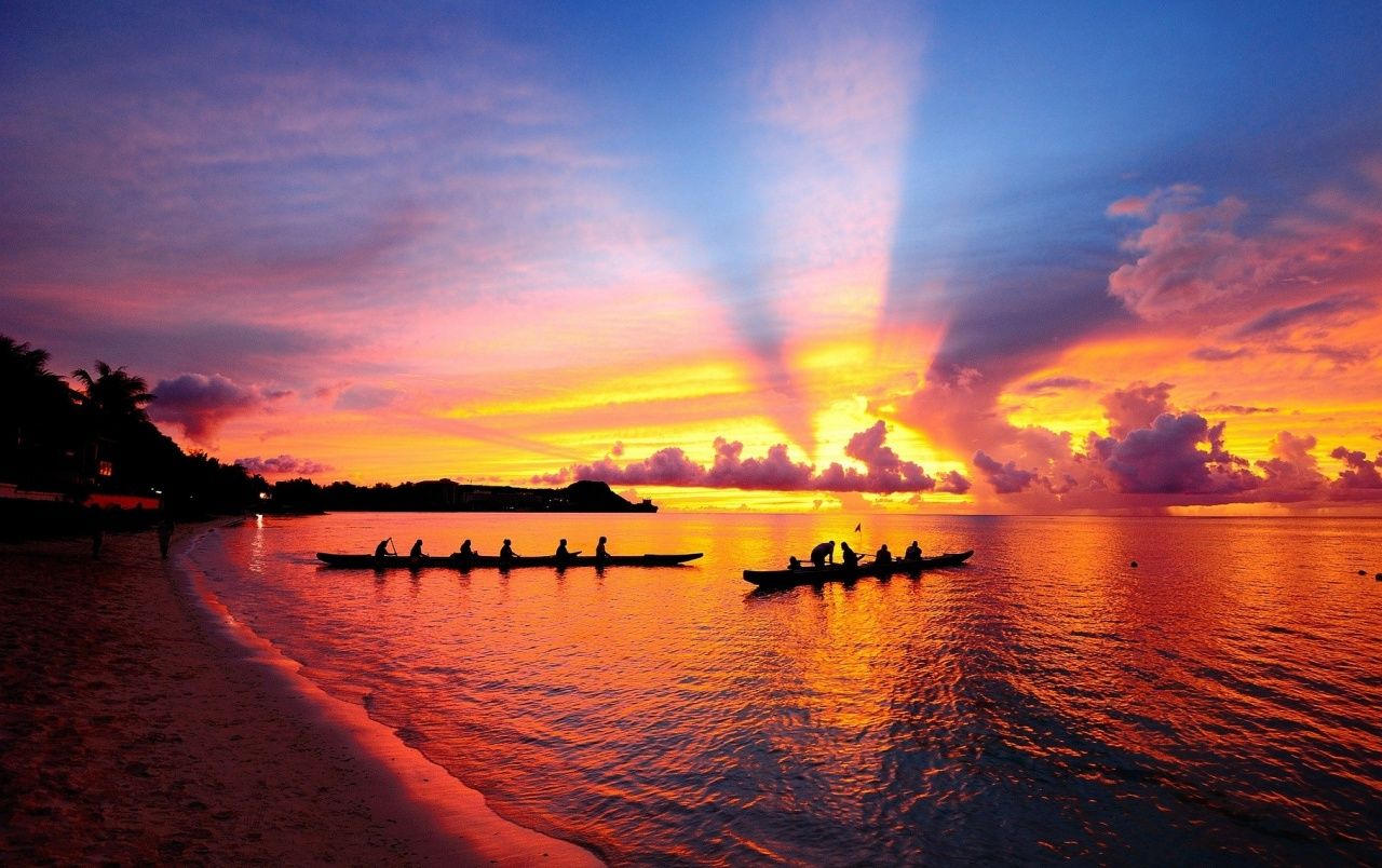 To Canoe Sunset & Ocean wallpaper. To Canoe Sunset & Ocean