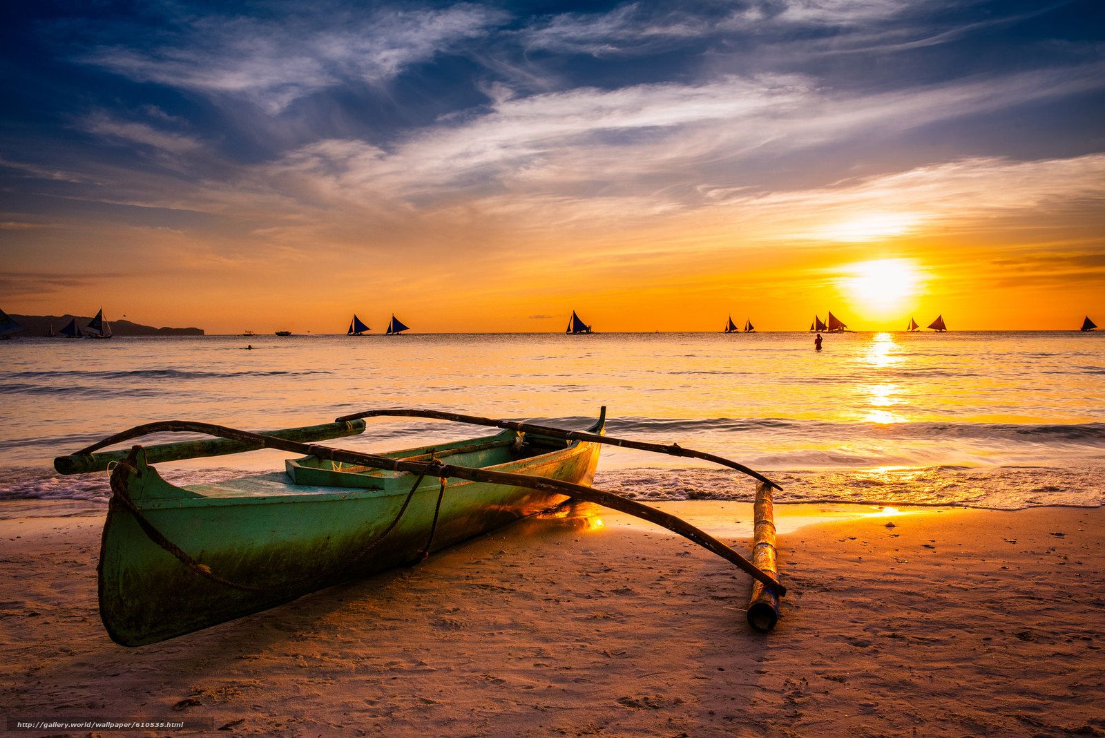 Download wallpaper Boracay, Philippines, paraw, Boracay free desktop wallpaper in the resolution 2048x1367