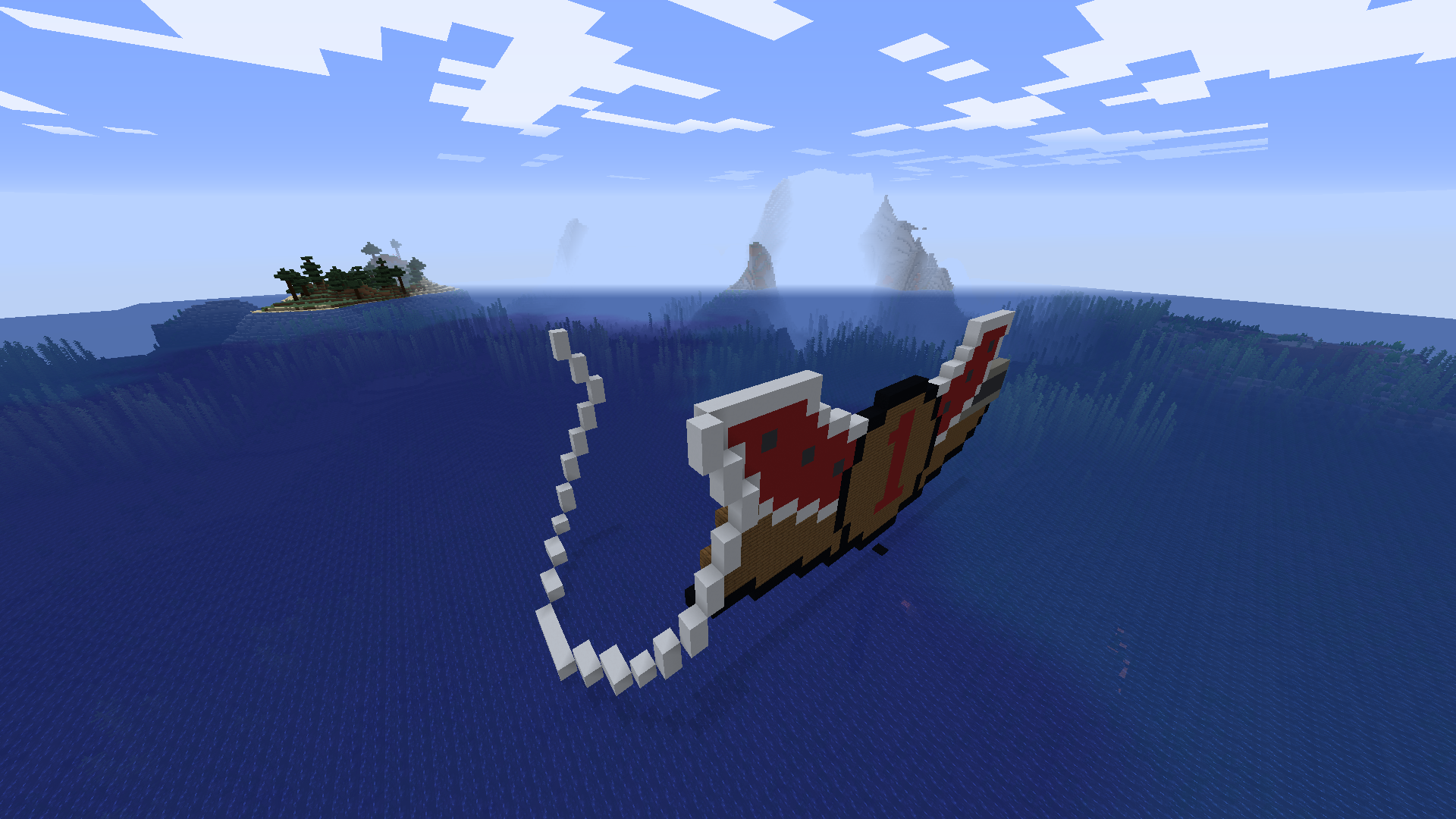 Starting the Thousand Sunny in minecraft