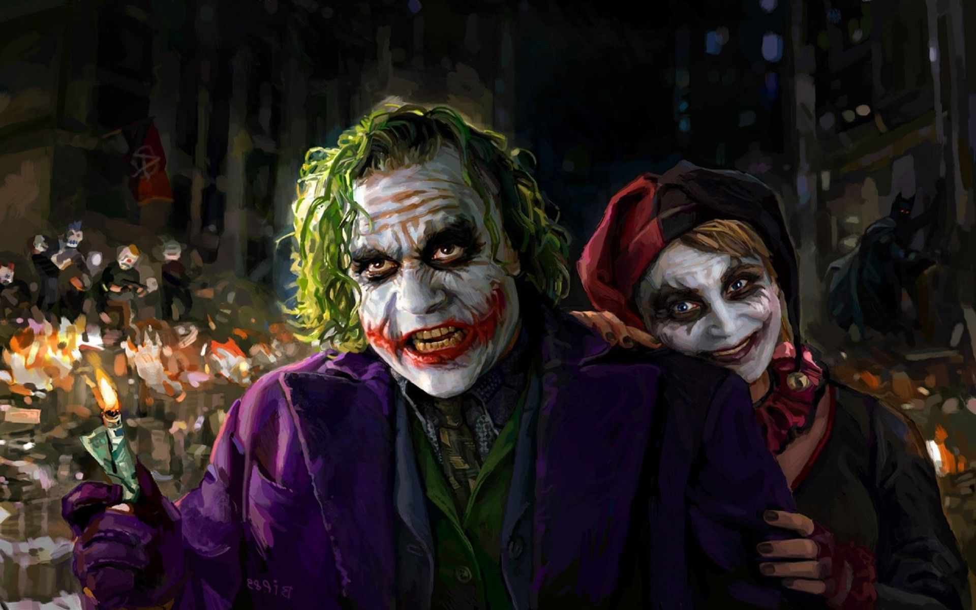Harley Quinn, Joker, DC Comics, Artwork, Batman Wallpaper HD / Desktop and Mobile Background