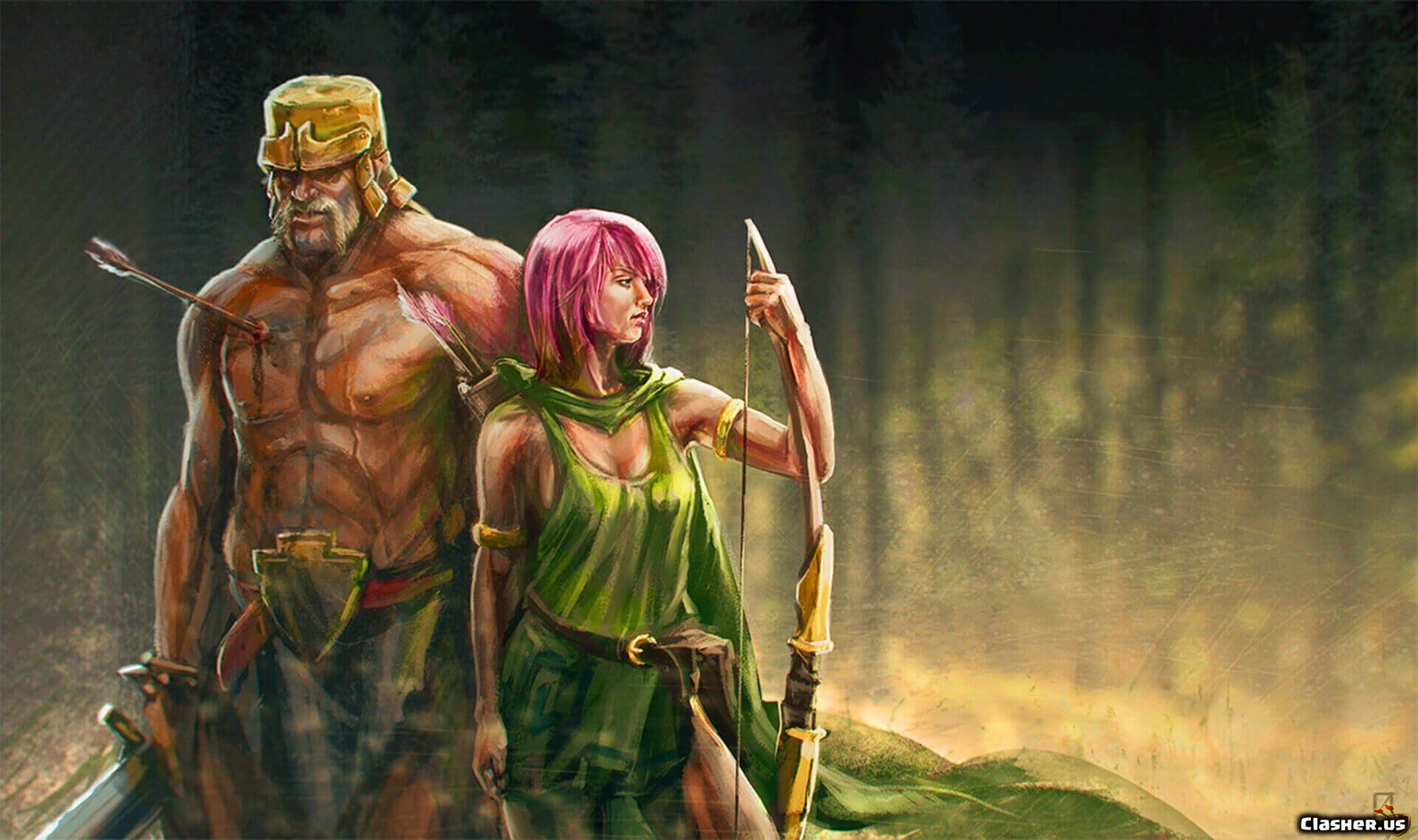 Barbarian Archer old art of Clans Wallpaper