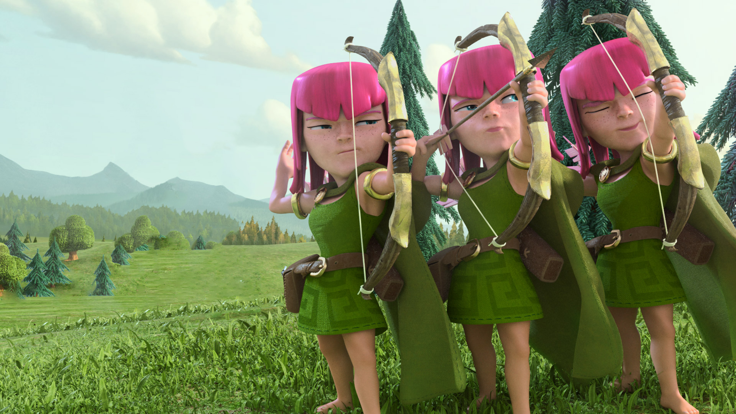 Download 2560x1440 Clash Of Clans, Animation, Archers Wallpaper for iMac 27 inch