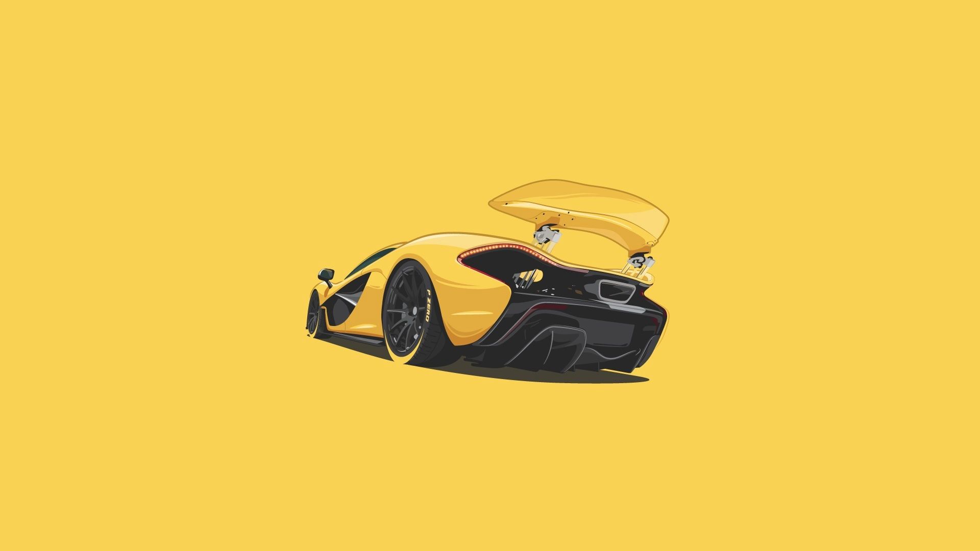 Minimal Background And Yellow Car HD Download HQ Wallpaper