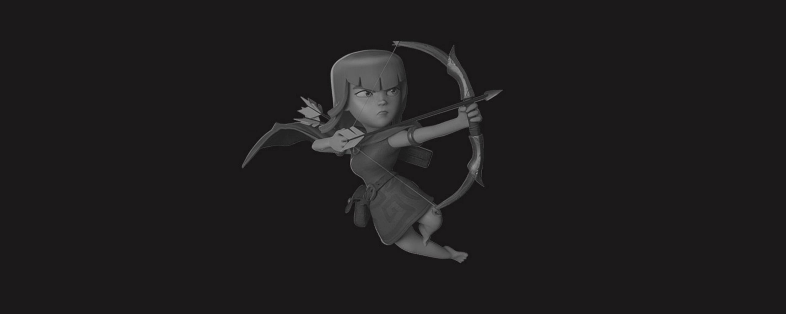Download 2560x1024 Wallpaper Clash Of Clans, Archer, Mobile Game, 4k, Monochrome, Dual Wide, Wide 21:9, Widescreen, 2560x1024 HD Image, Background, 17610