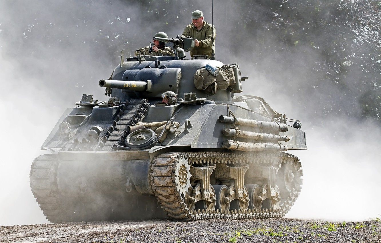 Wallpaper dust, tank, average, M4 Sherman, Sherman image for desktop, section оружие