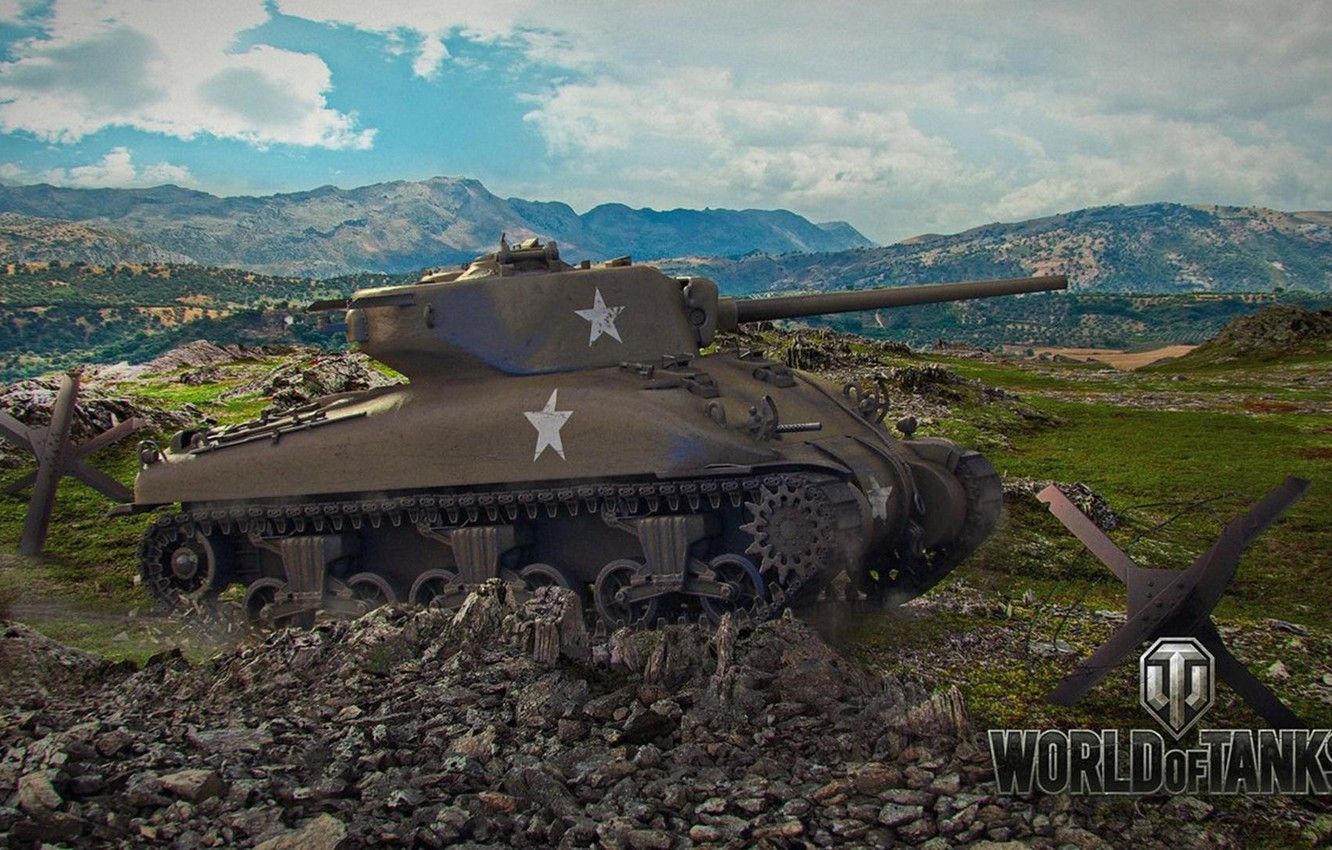 Wallpaper mountains, tank, world of tanks, Sherman, Sherman, M4 sherman image for desktop, section игры