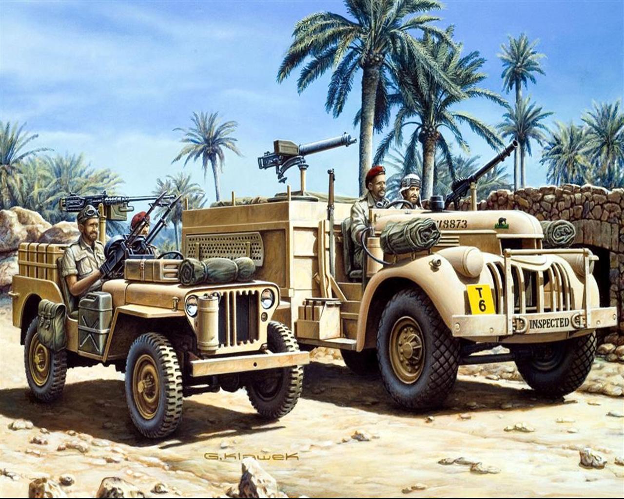 Desktop Wallpaper Military vehicle L.R.D.G. 30cwt Chevrolet & Jeep