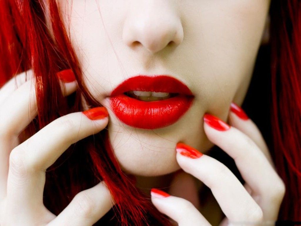 Beautiful Redhead Red Lips Woman HD Wallpaper