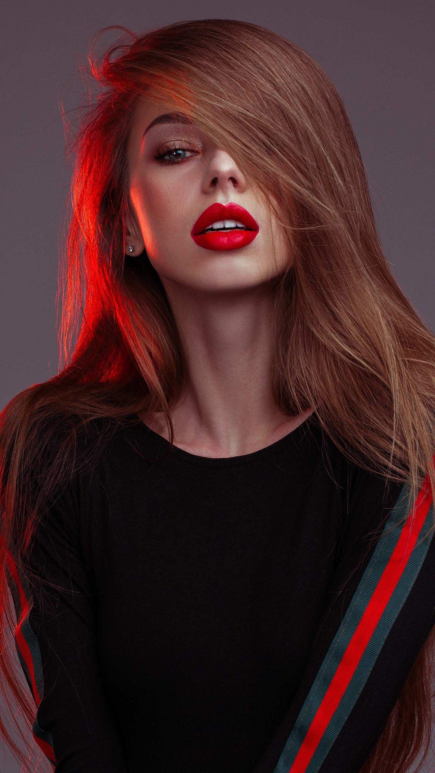 Red Lips Blonde Girl Wallpaper Wallpaper, Android Wallpaper