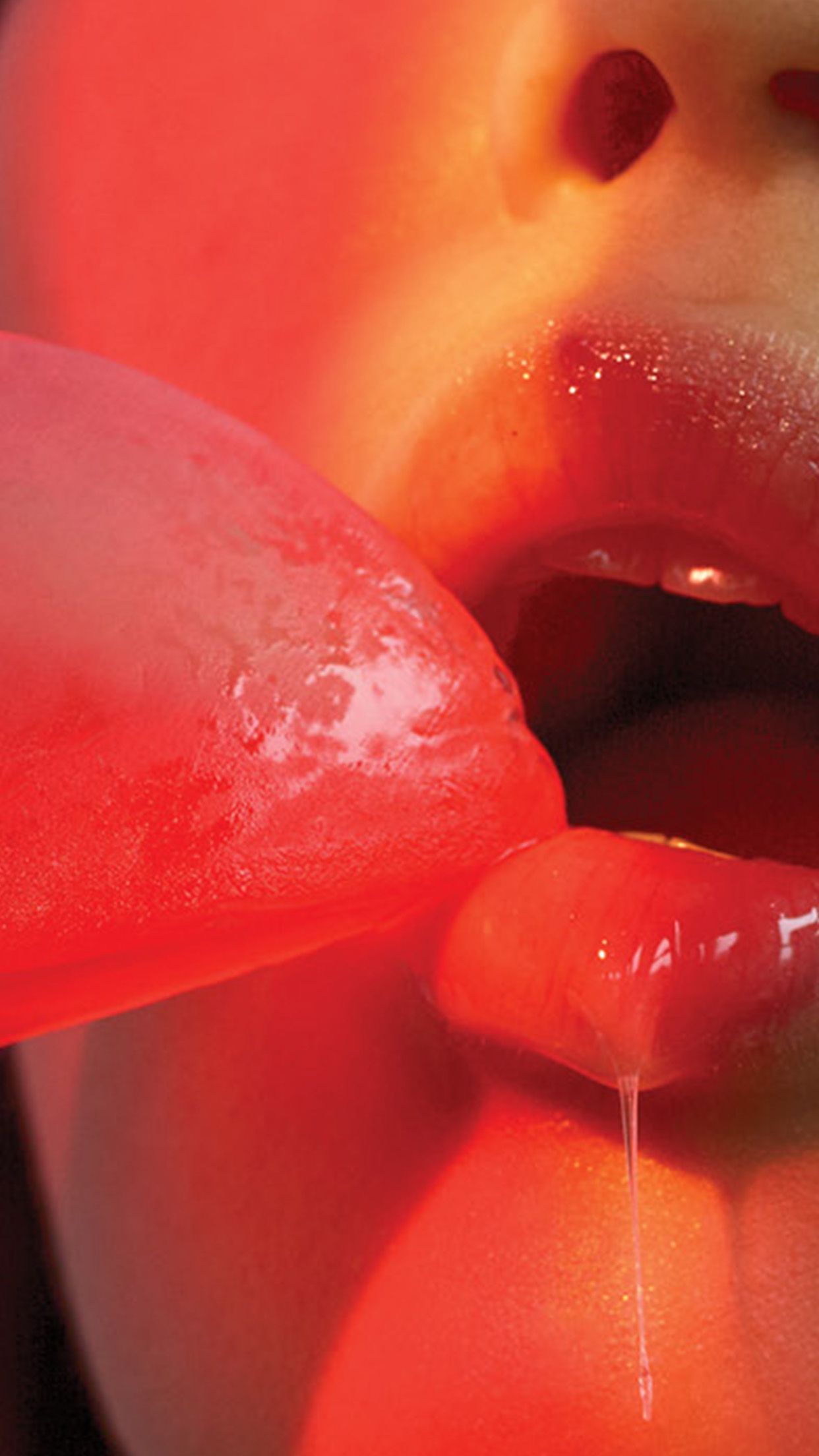 Summer Lips Girl Ice Red Art Wallpaper