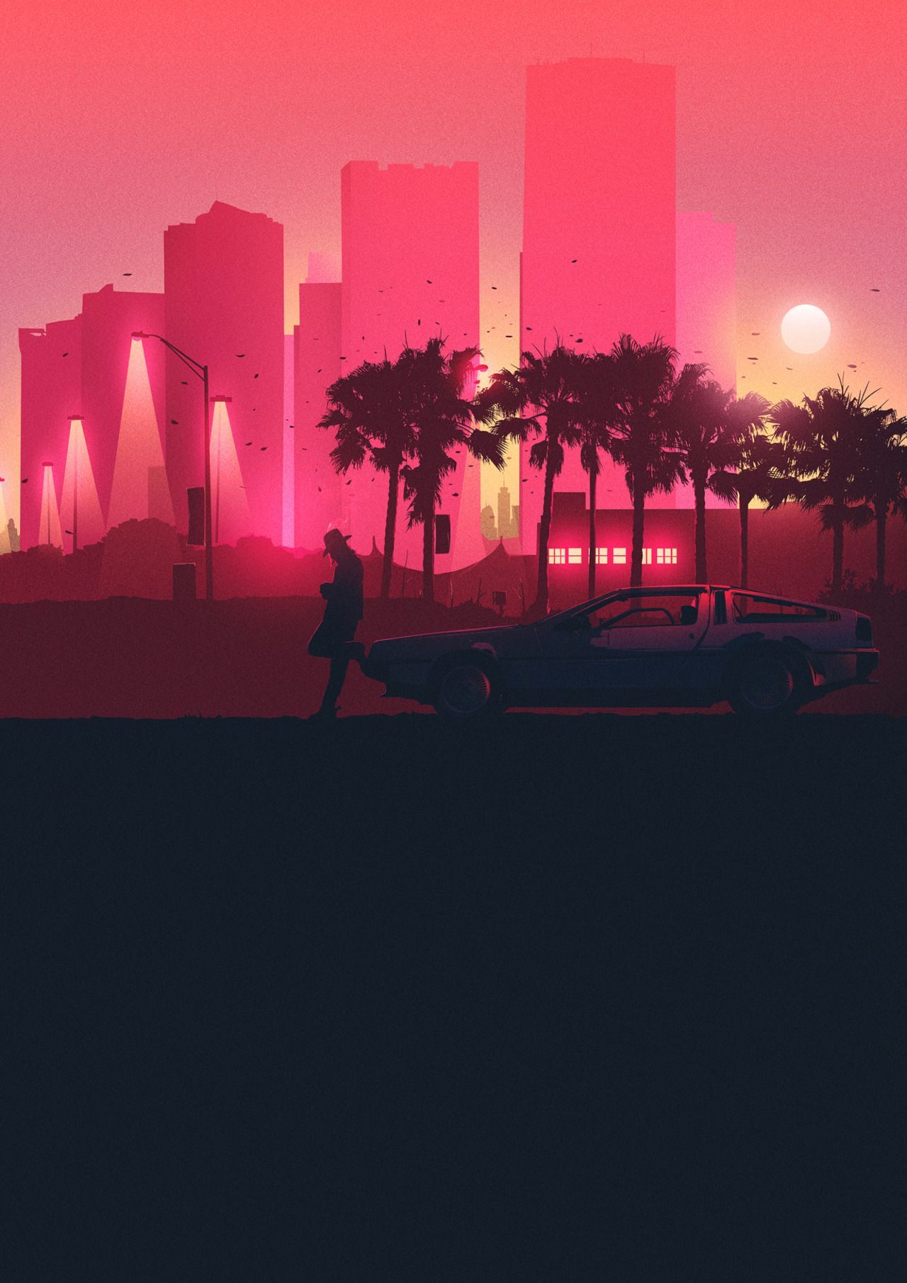 Cyberpunk. Miami posters, Synthwave art, Retro art
