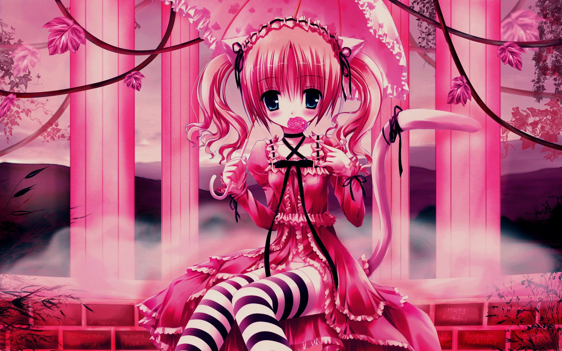 Pink Wallpaper Panther Anime Girl HD Wallpaper