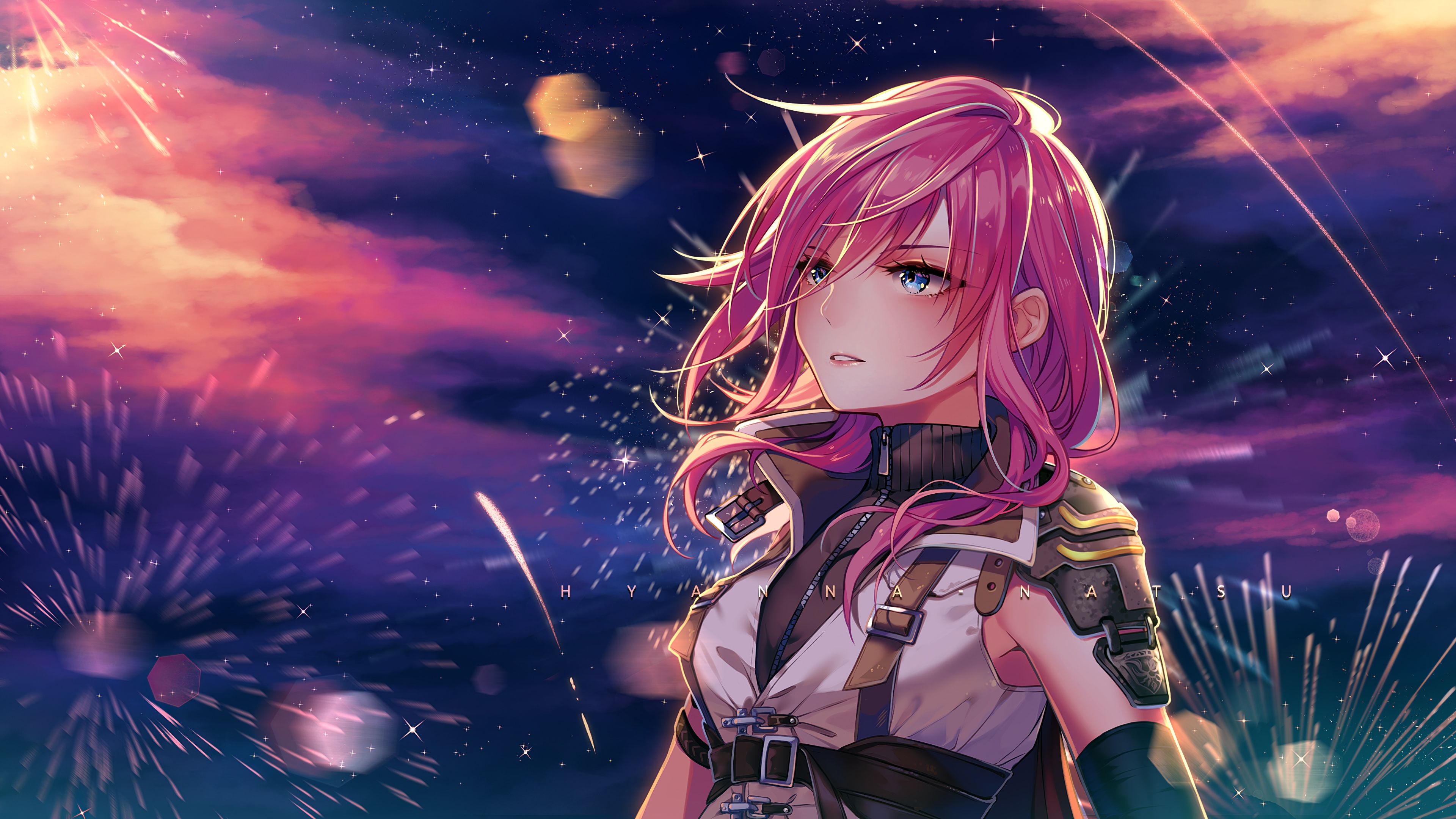 Anime Girl Pink Hairs Looking Away 4k, HD Anime, 4k Wallpaper, Image, Background, Photo and Picture