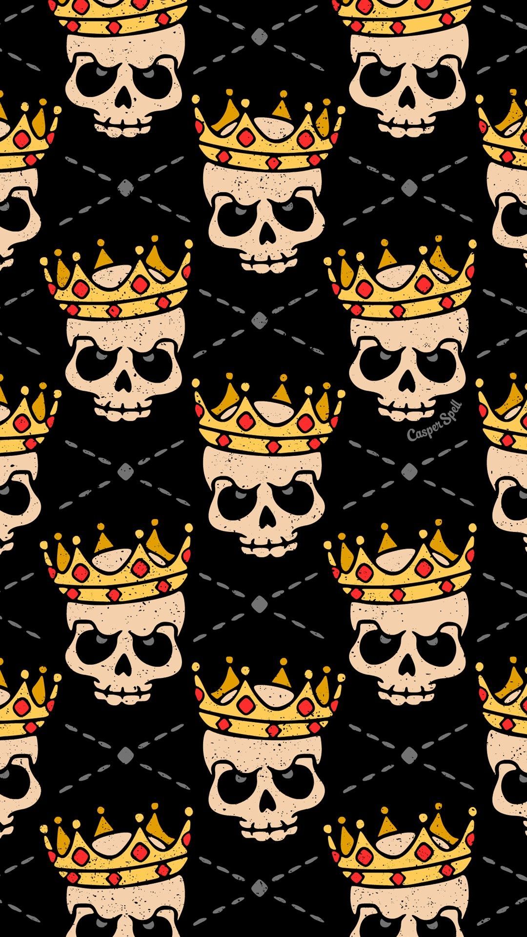 Skull Royal Royalty King Repeat Pattern Wallpaper Screensaver phone surface design art illustration drawi. Halloween wallpaper, Skull wallpaper, Android wallpaper