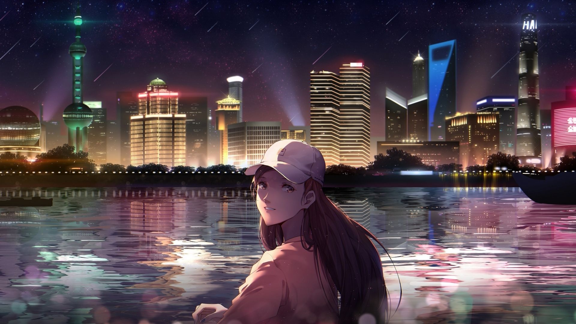 Anime Girl City Wallpaper