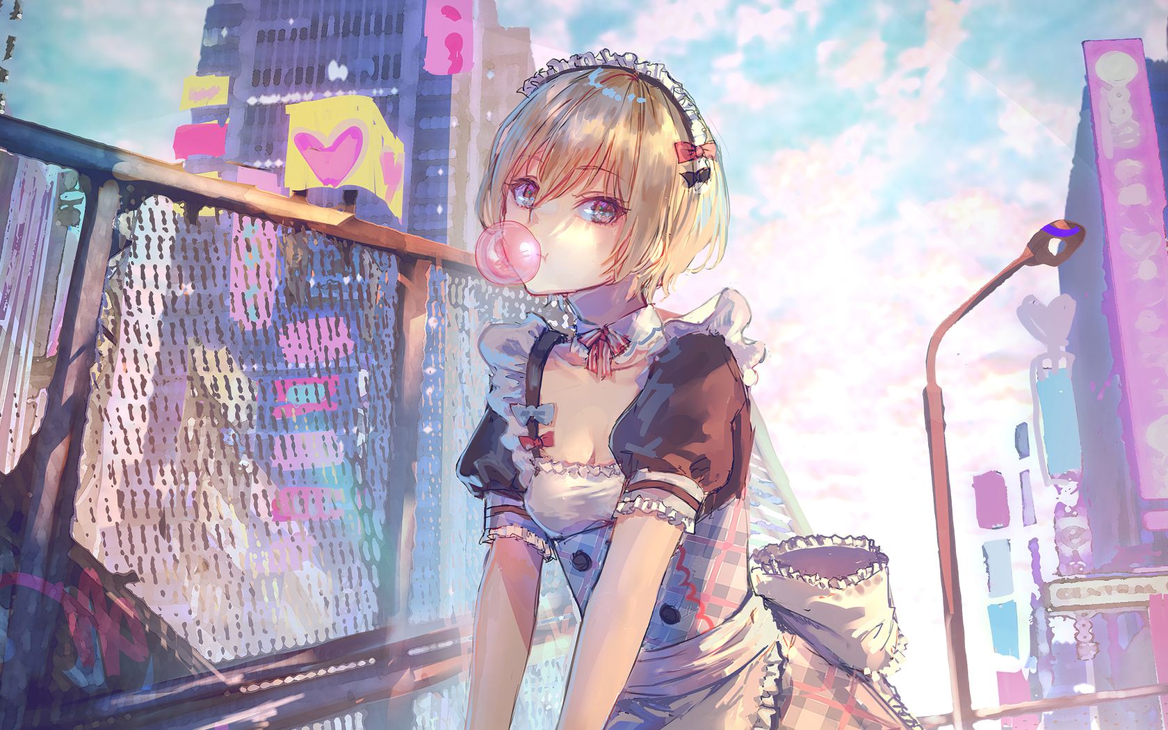Anime Girl City 4k 1680x1050 Resolution HD 4k Wallpaper, Image, Background, Photo and Picture