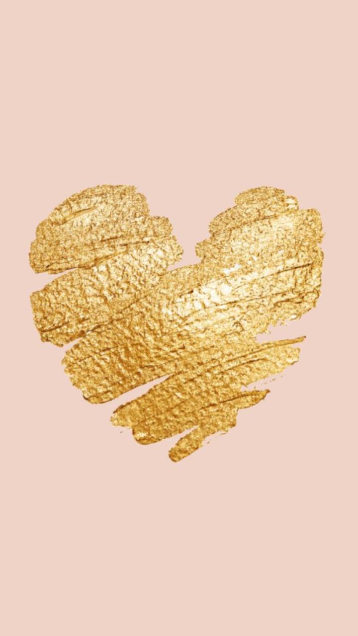 Gold heart wallpaper