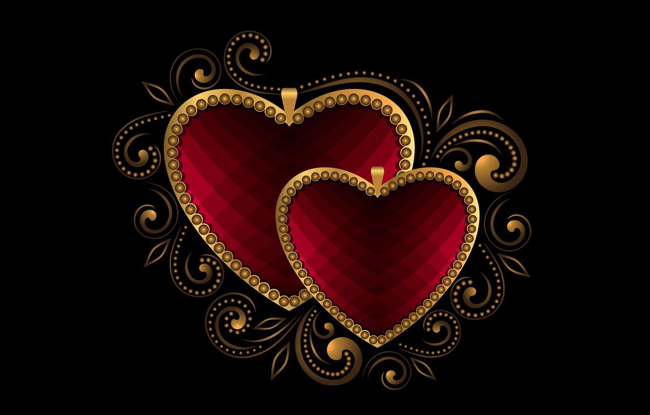 Wallpaper hearts, metal, love, gold, hearts, luxury image for desktop, section настроения