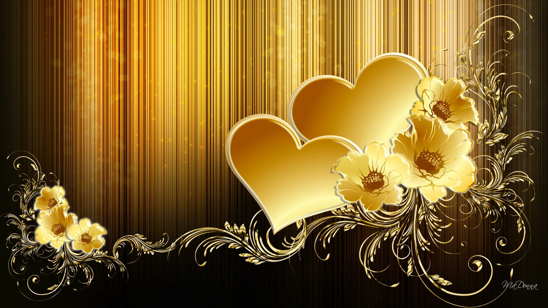 Black and Gold I Flower  Heart  Gold heart wallpaper Black and gold  aesthetic Gold aesthetic
