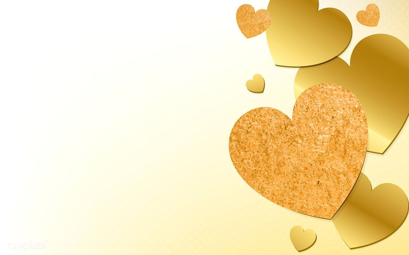 Golden hearts background design vector. free image / Kappy Kappy. Background design vector, Vector free, Heart background