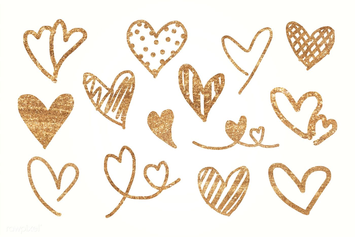 Golden hearts pattern wallpaper vector collection / Adj. Pattern wallpaper, Heart patterns, Vector free