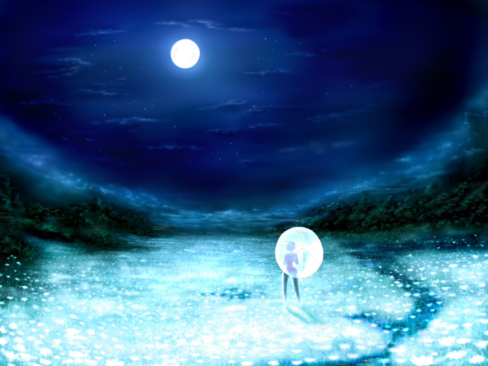 Anime Moon PC Wallpaper