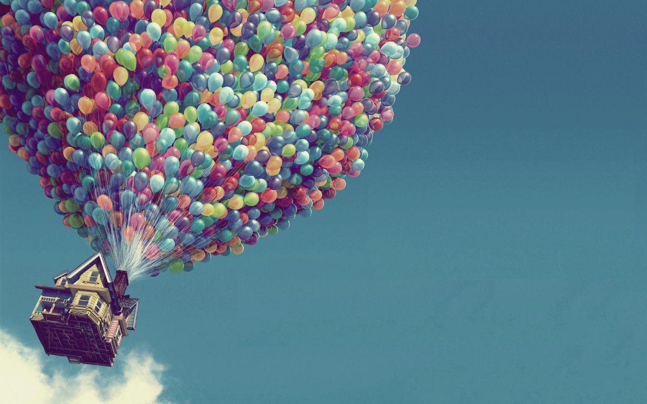 Pixar's Up! desktop PC and Mac wallpaper. Balloons, Balloon house, 1920x1200 wallpaper