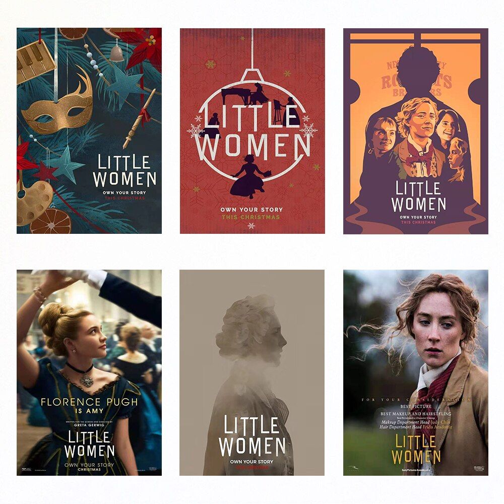 Little Women 2019 Movie Poster White Yellow Kraft Photo Paper Wallpaper Bar Cafe Decoration Postre 42x29.7cm(11.6x16.5Inch). Painting & Calligraphy