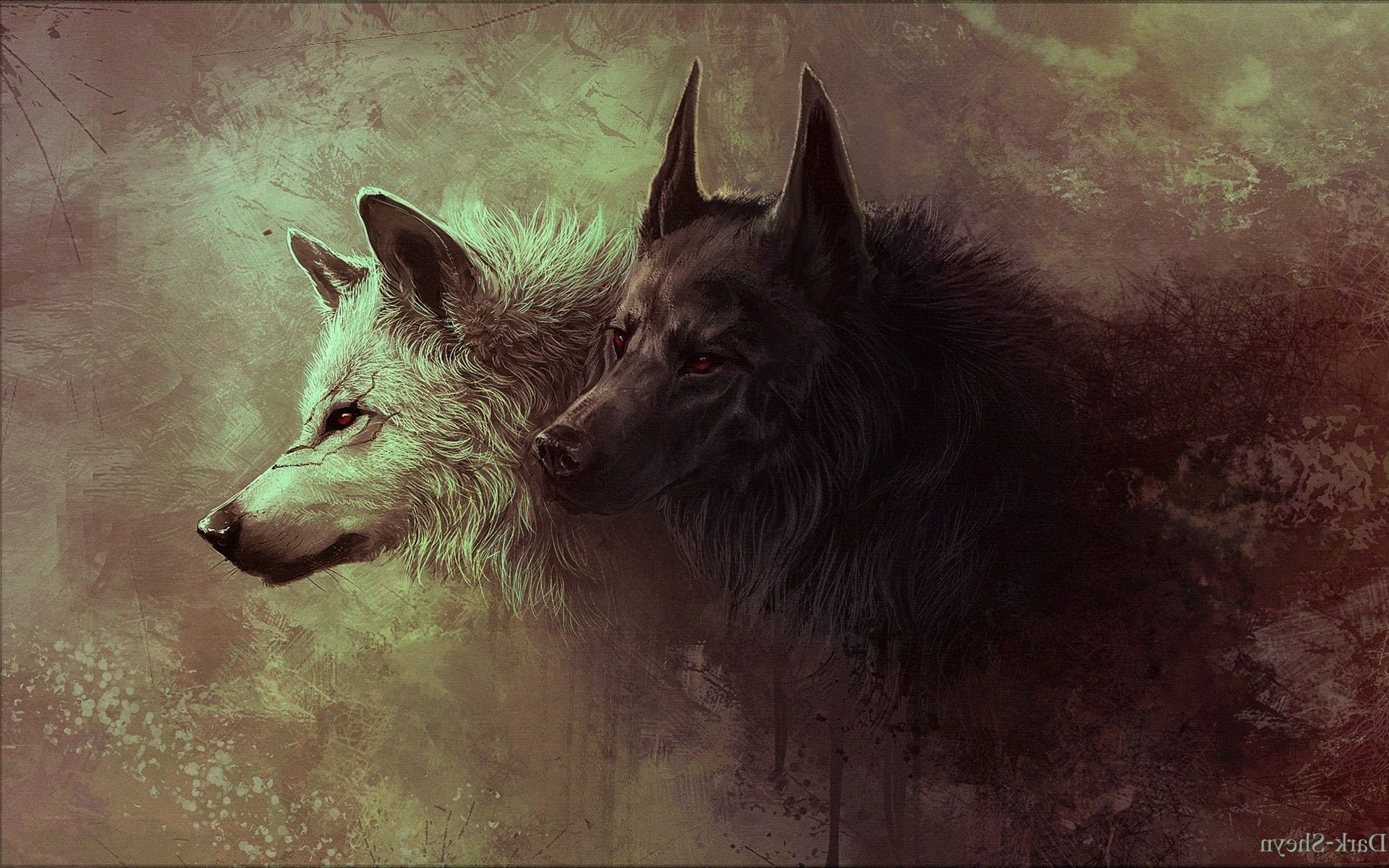 Free download Gray and Black Wolves Painting Wallpaper HD [1920x1200] for your Desktop, Mobile & Tablet. Explore Black Wolf Wallpaper. Wolf Wallpaper Hd, Wolf Wallpaper Desktop, Cool Black Wolf Wallpaper