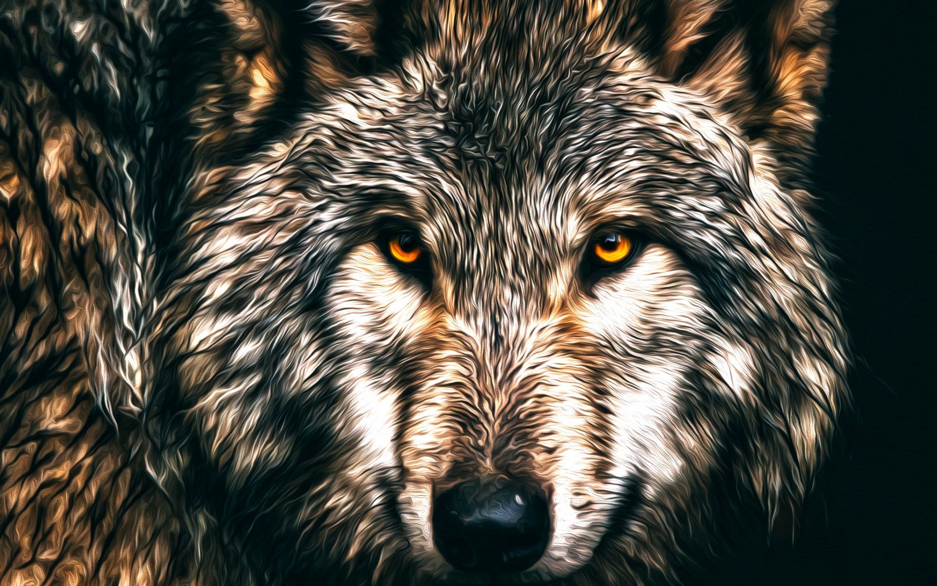 Download wallpaper wolf, predator, art, painted wolf, forest animals, wild animals for desktop with resolution 1920x1200. High Quality HD picture wallpaper