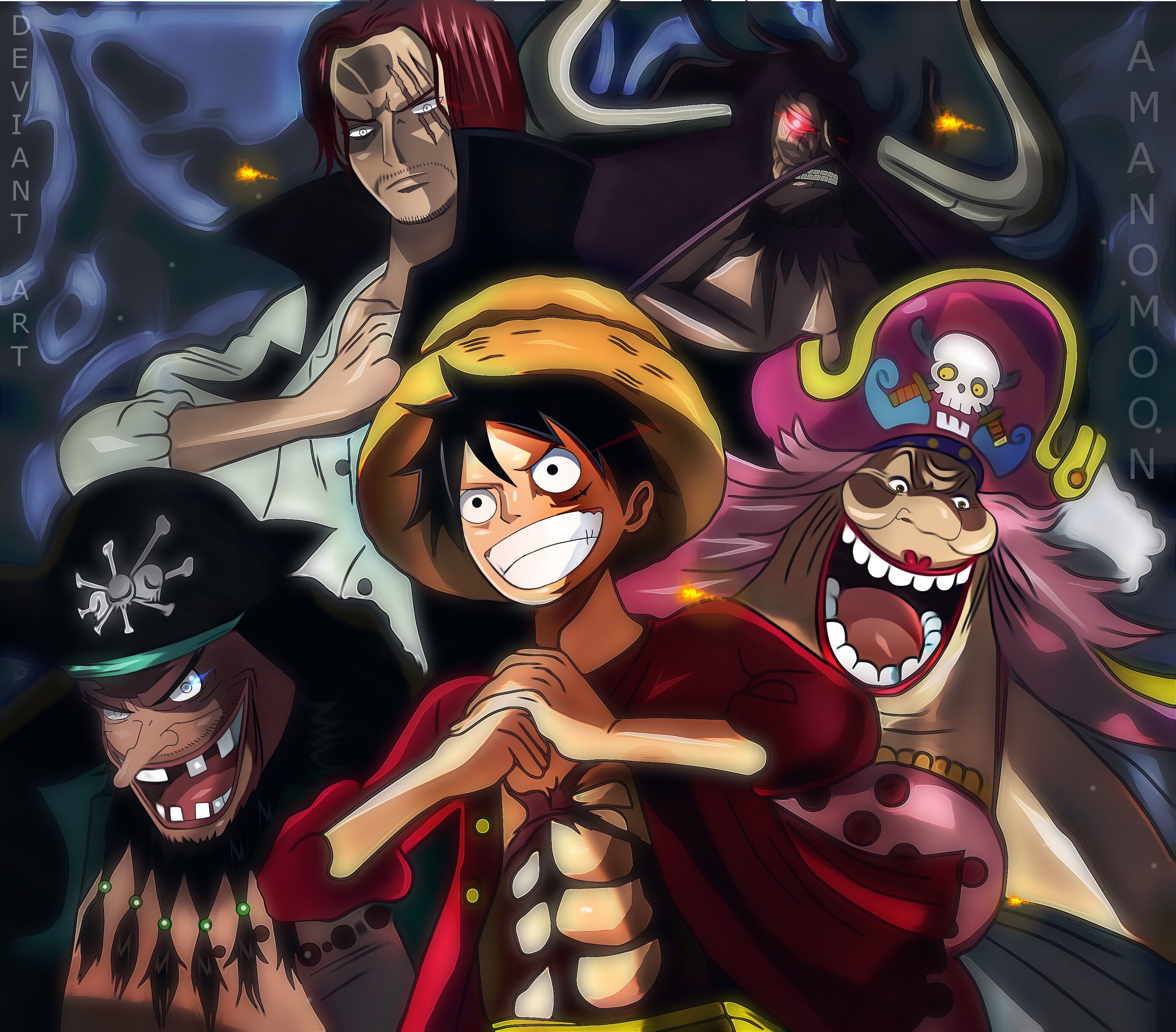 One Piece Charlotte Linlin Kaido Marshall D Teach Monkey D Luffy Shanks 2048x1152 Resolution HD 4k Wallpaper, Image, Background, Photo and Picture
