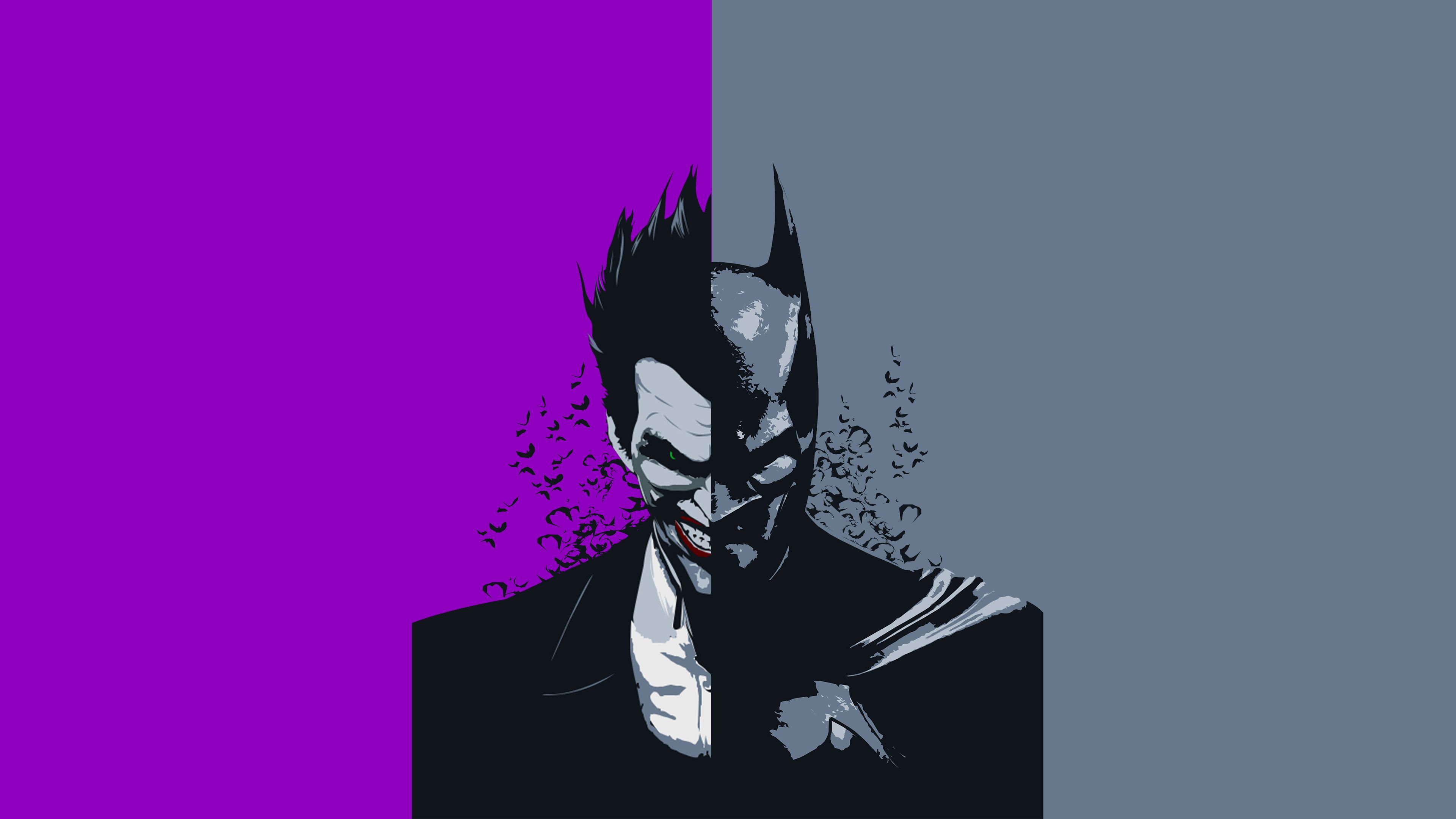 4K Batman and Joker Minimalist Wallpaper, HD Superheroes 4K Wallpaper, Image, Photo and Background