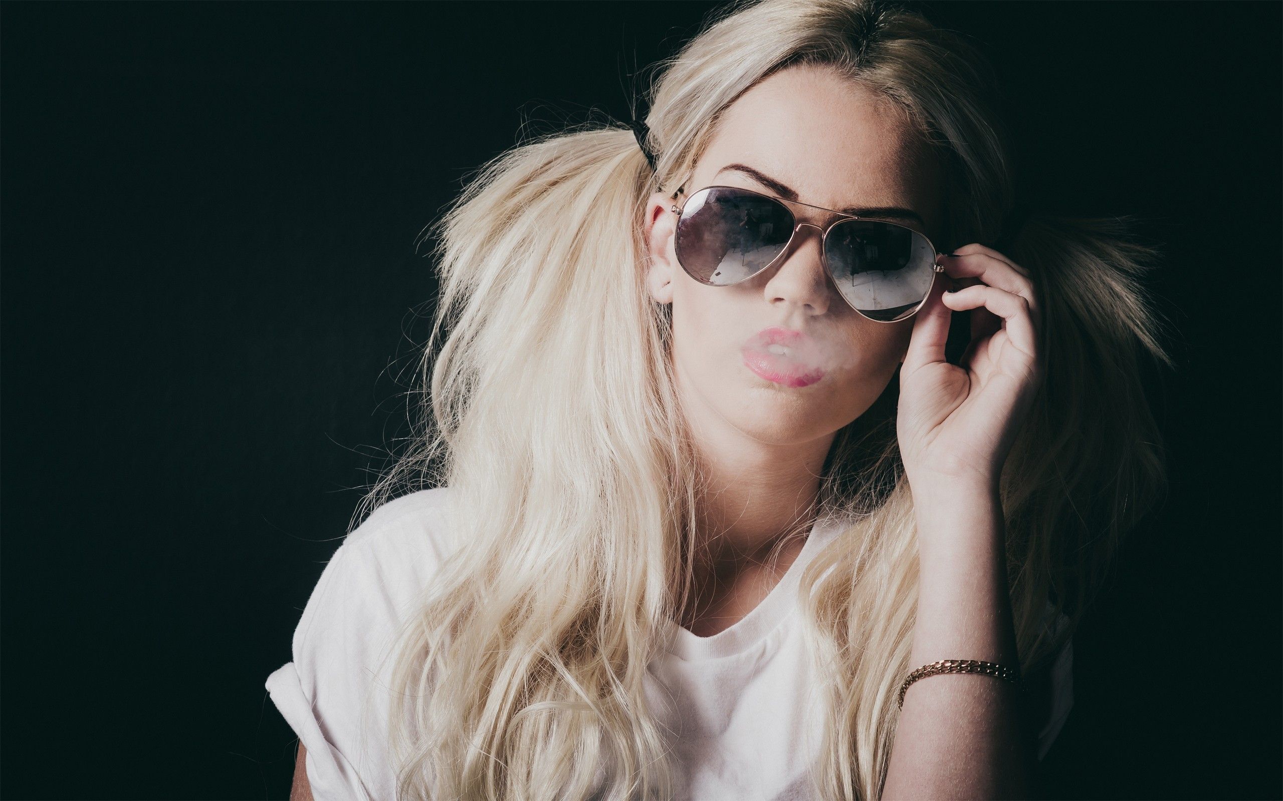 girl, blonde, smoke 1680x1050 Resolution Wallpaper, HD Girls 4K Wallpaper, Image, Photo and Background