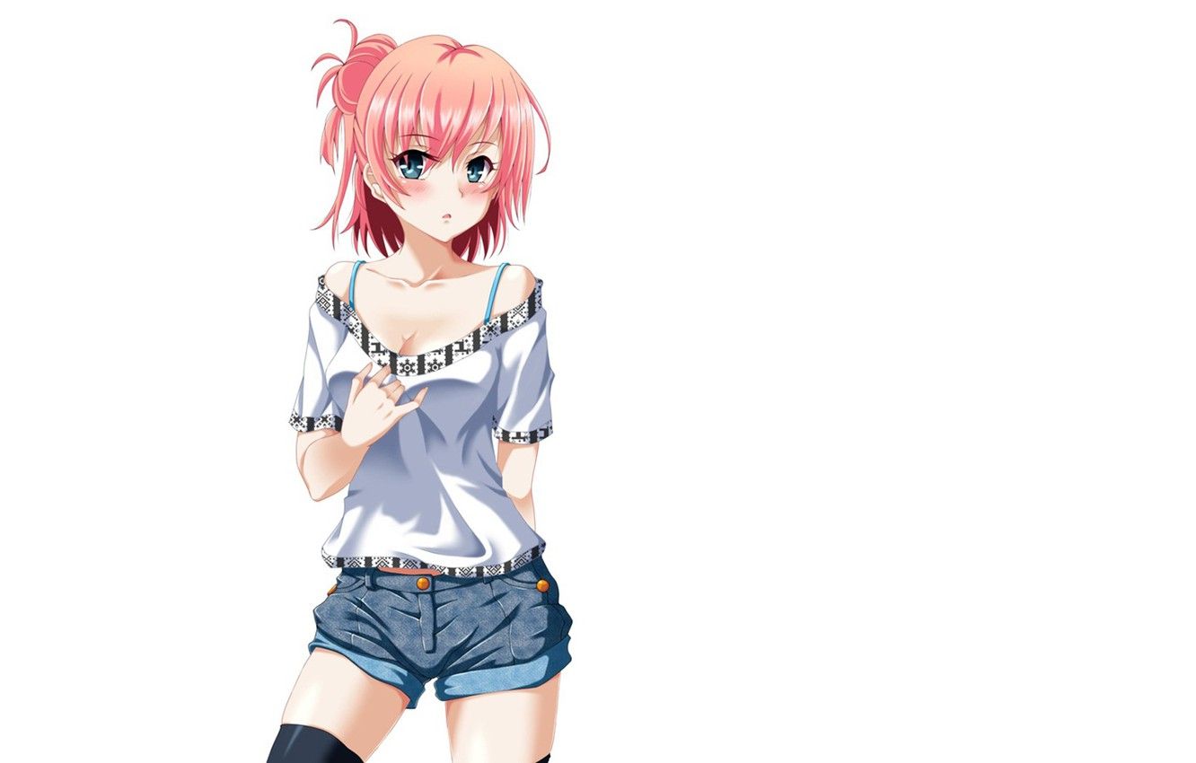 Wallpaper Anime, white background., yuigahama Yui suggests, Yahari Ore no Seishun Love Come wa Machigatteiru image for desktop, section прочее