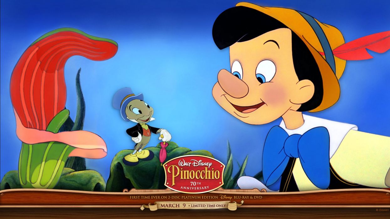 PINOCCHIO puppet disney comedy family animation fantasy 1pinocchio wood wooden marionette wallpaperx1080
