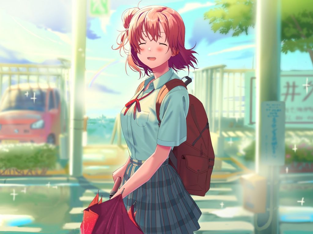 Desktop wallpaper cute, yui yuigahama, anime girl, HD image, picture, background, 192474