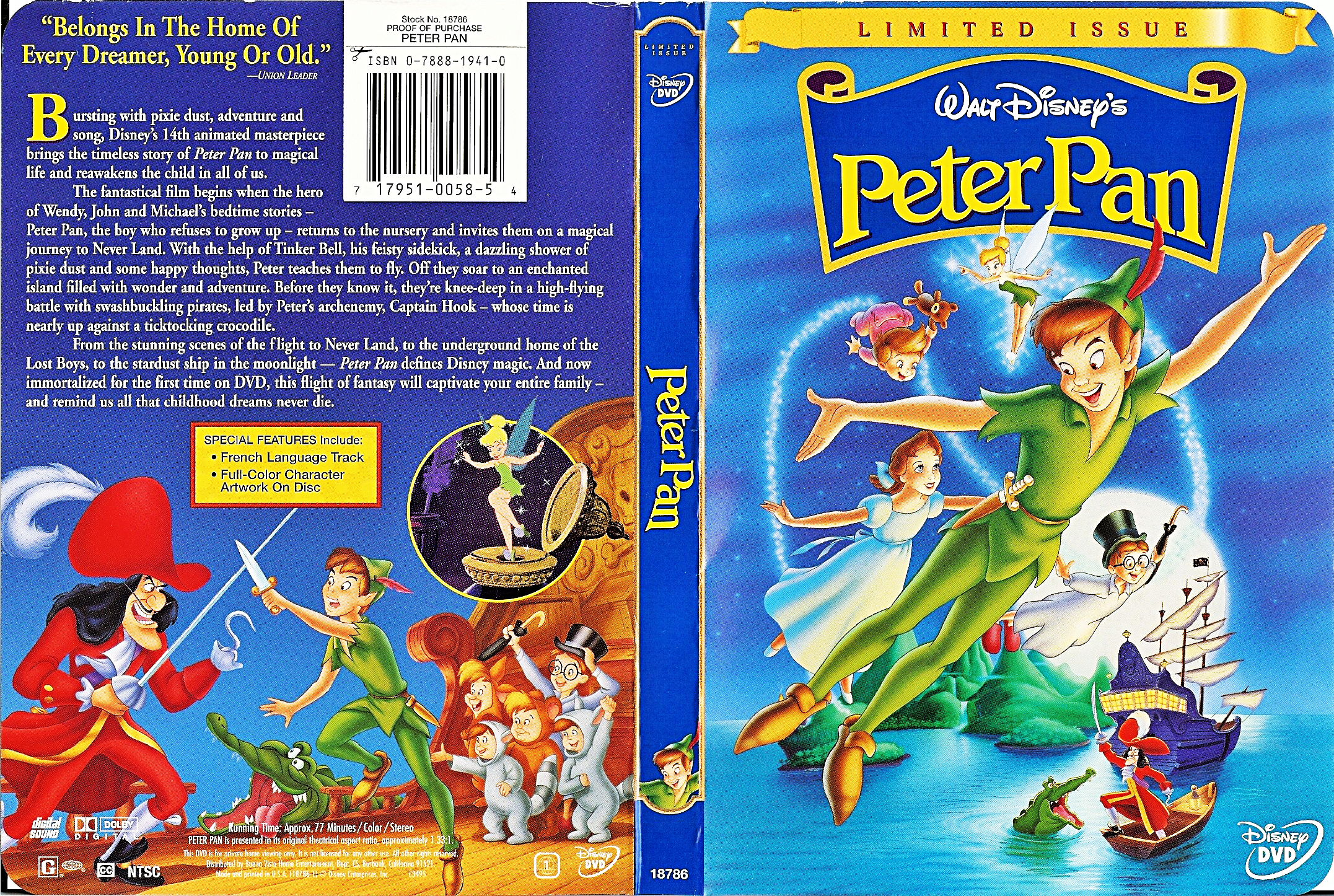 Walt Disney DVD Covers Pan: Limited Issue Disney Characters Photo