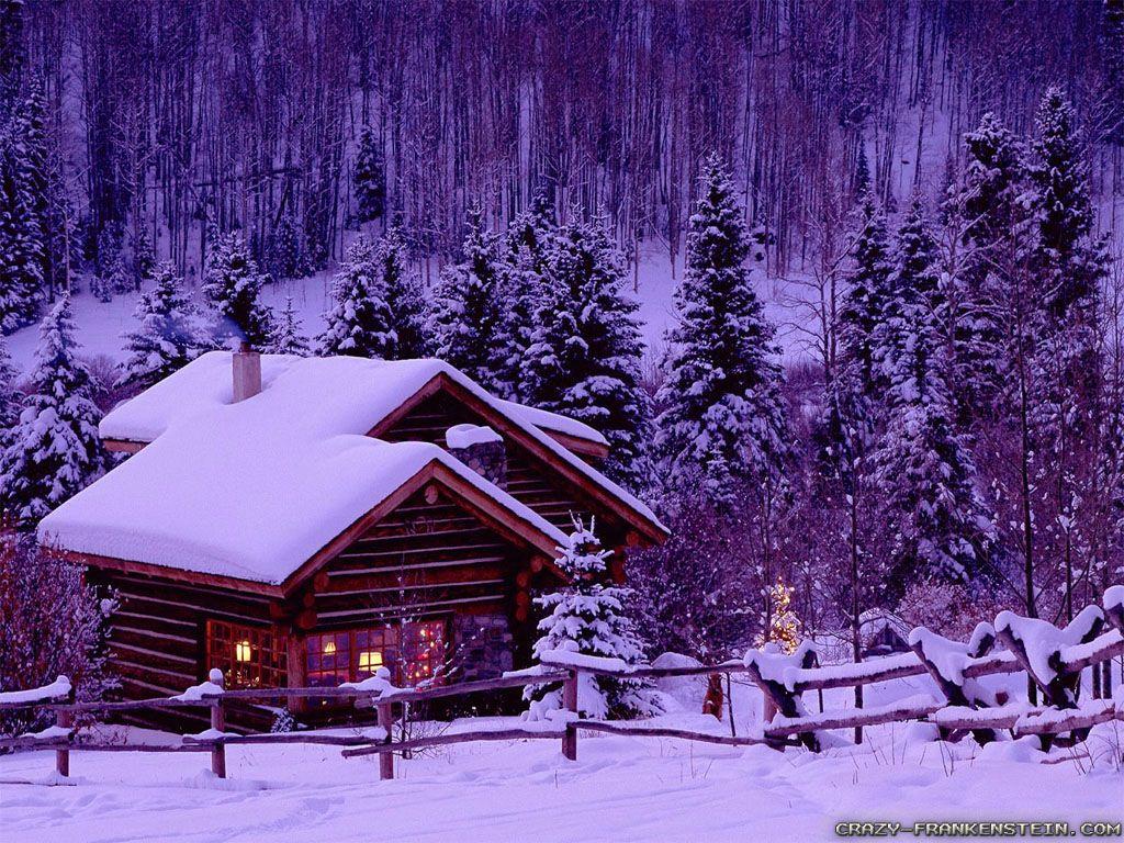 Winter Cottage wallpaper