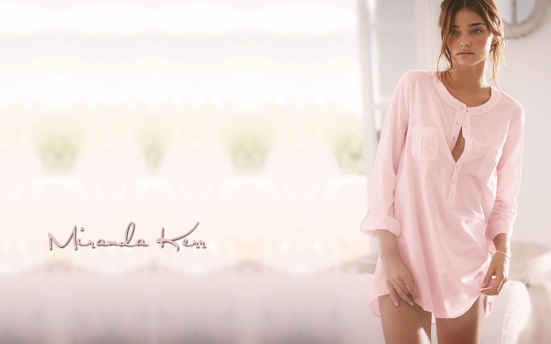 Miranda Kerr in nightshirt wallpaper and image, picture, photo