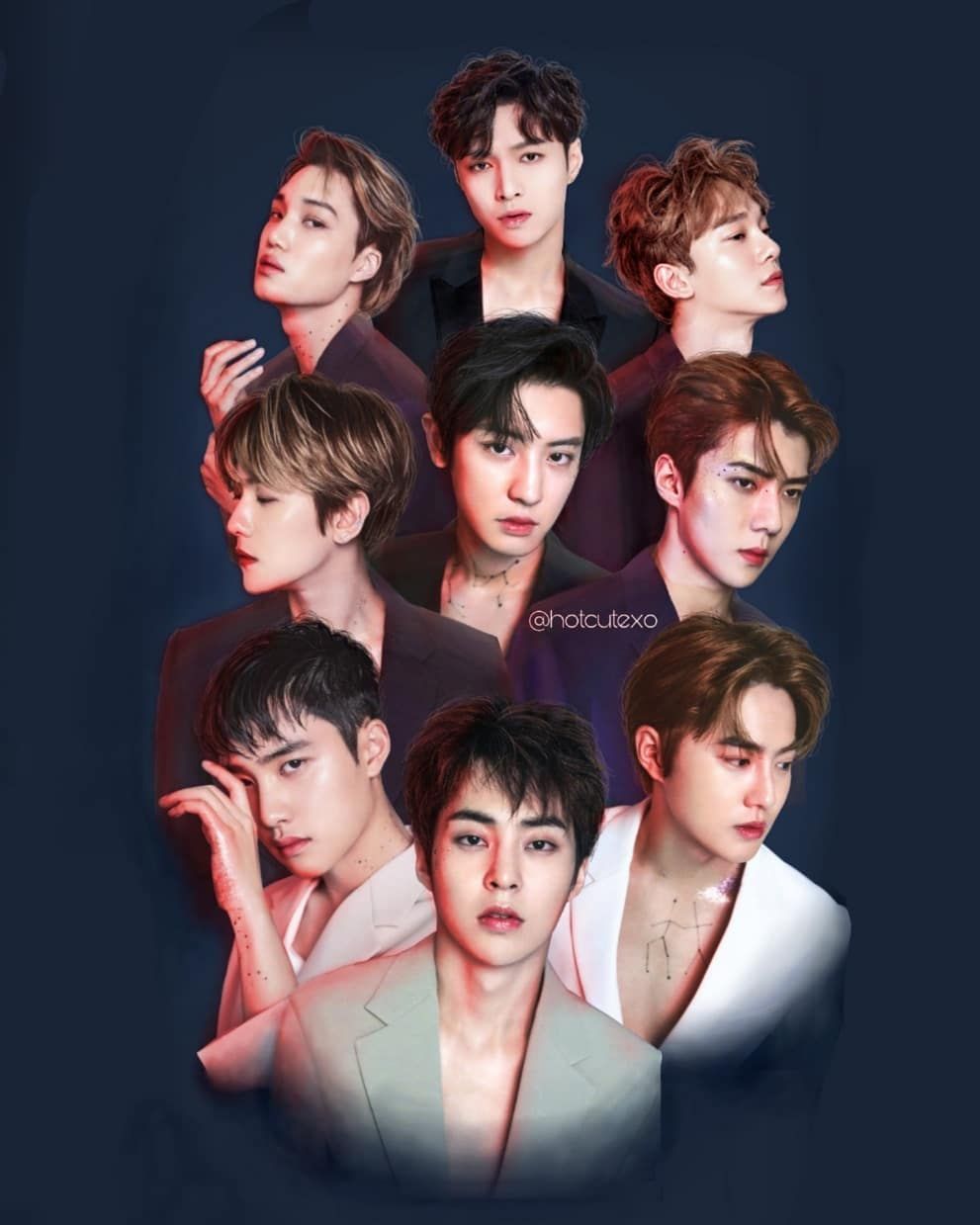 Exo Fanart Edit on Instagram: “An ot9 edit for you guys❤ If you would repost give me a credit please”. Gambar, Exo, Kolase foto