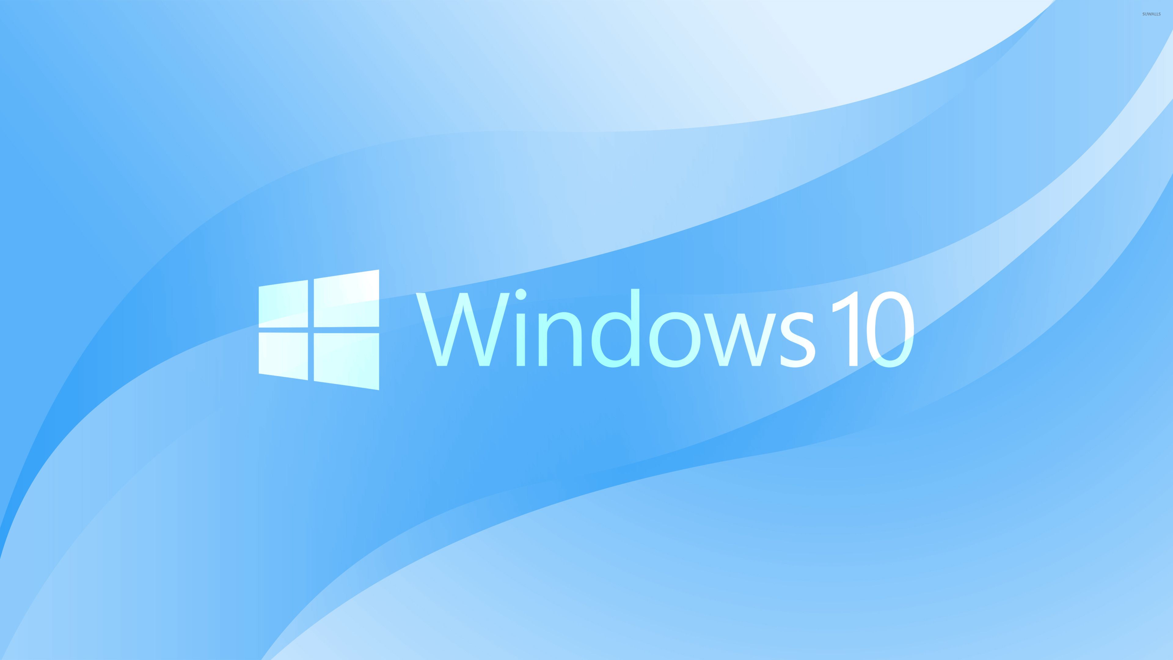 Windows 10 white text logo on light blue wallpaper wallpaper