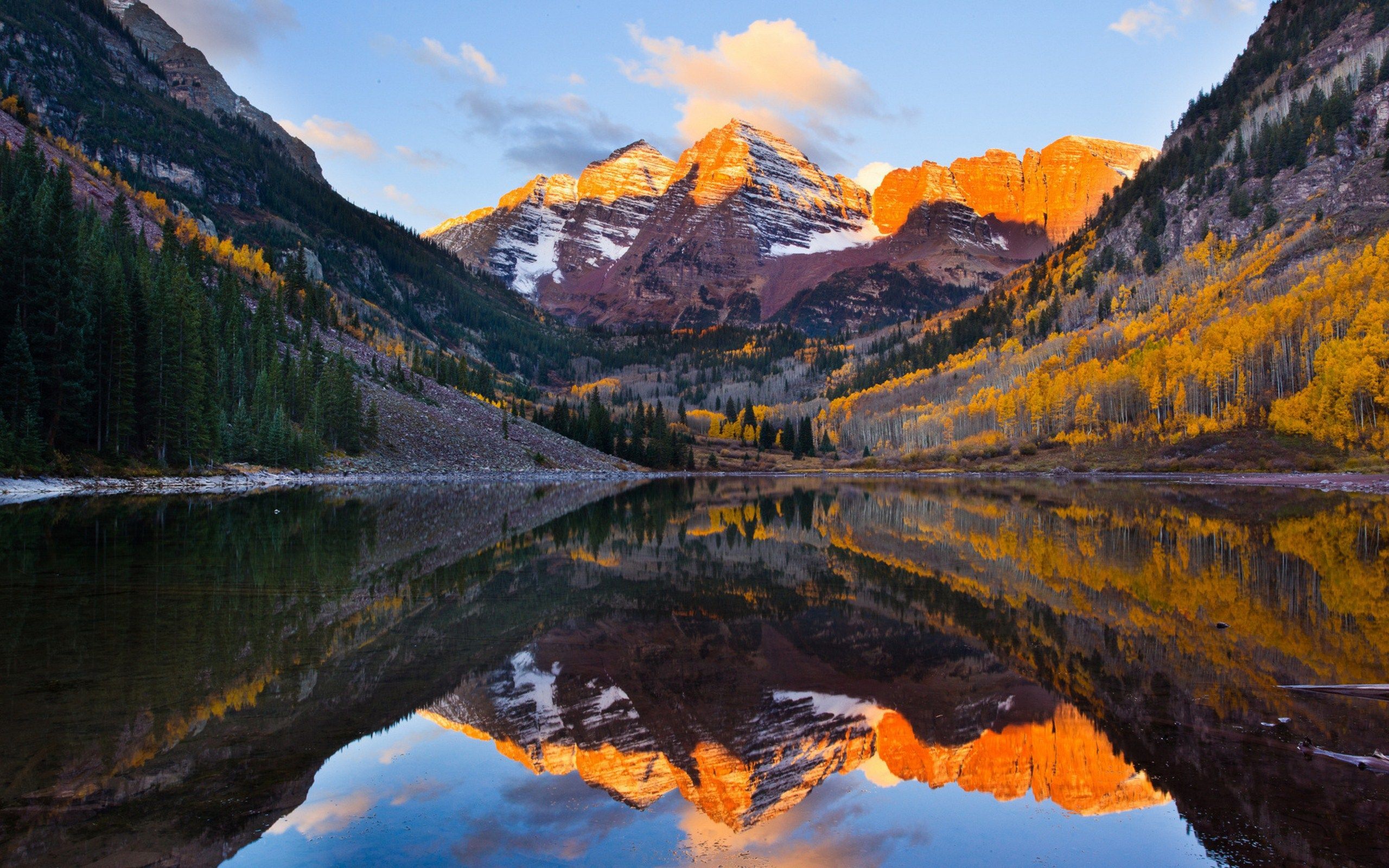 Maroon Bells and Crater lake HD wallpaper. Water reflection photography, Sunrise picture, Beautiful nature wallpaper
